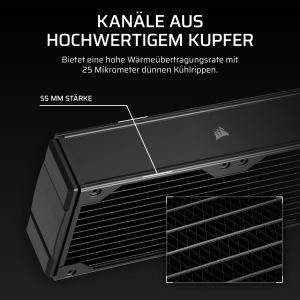 Radiator pentru racire CORSAIR Hydro X XR7 V2 360mm, 3 x 120mm ventilatoare, cupru - Img 4
