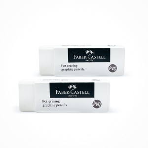 Radier de cauciuc Faber-Castell 7081 N, PVC-free, 5 bucati, alb - Img 4