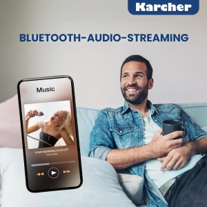Radio portabil Karcher DAB 2415 cu Bluetooth, acumulator 2200 mAh, compact - Img 6