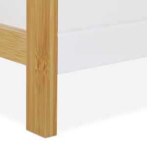 Raft de baie cu 3 cosuri, bambus si MDF, 74,5 x 28 x 20 cm, naturalalb - Img 7