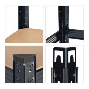 Raft metalic Relaxdays, 5 nivele, capacitate 875 kg, HBT 180 x 90 x 45 cm, negru - Img 8