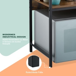Raft pentru microunde Relaxdays, metal si MDF, stabil, 40 x 53 x 33 cm - Img 6