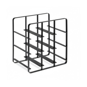 Raft pentru vin Relaxdays, 9 sticle, design negru, dimensiuni 30,5 x 27,5 x 20 cm - Img 8