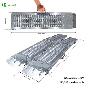 Rampa pliabila VOUNOT, 400 kg, din otel zincat, 186 x 23 x 4.5 cm - Img 6