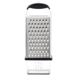 Rasatoare multifunctionala OXO Good Grips 4-in-1 din otel inoxidabil cu recipient colector