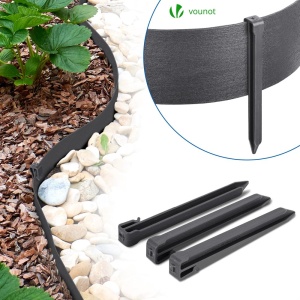 Rasenkante Flexibila VOUNOT, 20m, 8cm inaltime, 3mm grosime, culoare gri - Img 5
