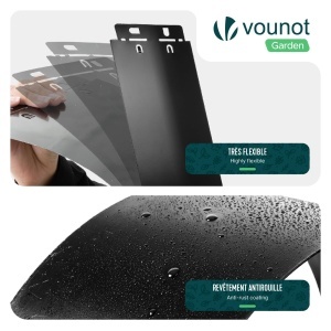 Rasenkante Metal VOUNOT 25m, 100cm x 13cm, Negru - Img 5