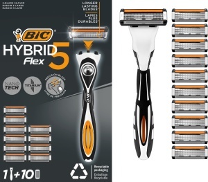 Rasierer pentru barbati BIC Hybrid 5 Flex, 10 lame, cu Aloe Vera si Vitamina E