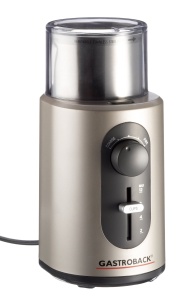 Rasnita de cafea Gastroback 42601 Design Basic Sistem cu lame din otel inoxidabil Reglare grad de macinare Culoare gri