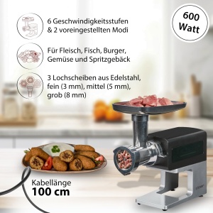 Rasnita electrica Cloer MG8010, 600W, cu display tactil si accesorii - Img 2