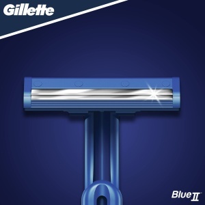 Rasoir de unica folosinta Gillette Blue II pentru barbati, 20 bucati, 2 lame durabile - Img 2