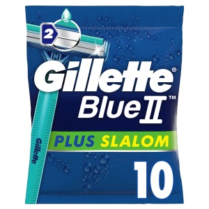 Rasoir de unica folosinta Gillette BlueII Plus Slalom pentru barbati, 2 lame, cu banda hidratanta