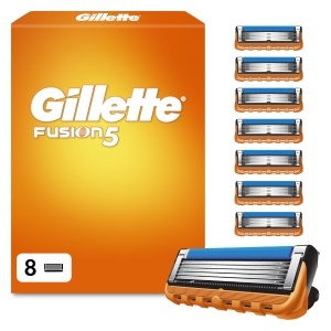 Rasoir pentru barbati Gillette Fusion 5, 8 lame, portocalie, cu trimmer de precizie
