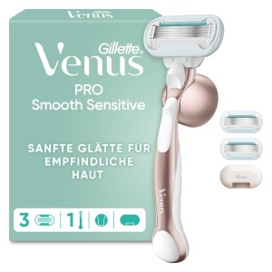 Rasoir pentru femei Gillette Venus Pro Smooth Sensitive, 5 lame, rosegold