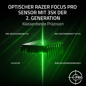 Razer Basilisk V3 35K - Mouse de gaming ergonomic cu fir complet personalizabil - Senzor Focus Pro 35K (rotita de inclinare HyperScroll, iluminare cu 11 zone, comutatoare optice pentru mouse Gen-3) Negru - Img 3
