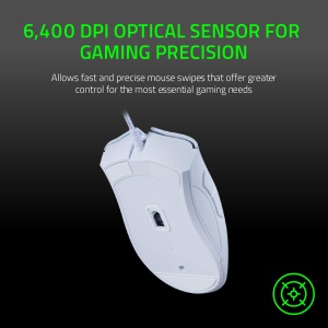 Razer DeathAdder Essential (2021) - Mouse de gaming cu fir de 6400 DPI cu senzor optic (5 butoane programabile, factor de forma ergonomic, durata de viata de 10 milioane de clicuri) Alb - Img 2
