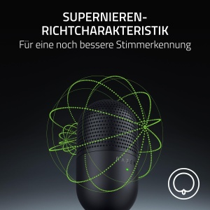 Razer Seiren V3 Mini - Microfon USB ultracompact (microfon cu condensator supercardioid de 14 mm, senzor Tap-to-Mute cu afisaj LED, amortizor integrat, design plug-and-play) Negru - Img 3