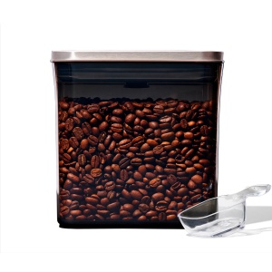 Recipient pentru cafea OXO Steel POP, 1,6 l, cu capac din otel inoxidabil, cu lingura inclusa
