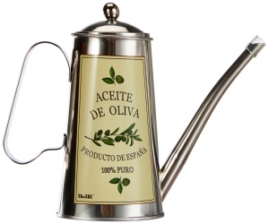 Recipient ulei din inox ACEITERA OLIVA argintiu fabricat in Spania