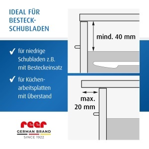 Reer Besteckschubladen-Sicherung Alb Protectie pentru Sertare cu Montaj Simplu - Img 4