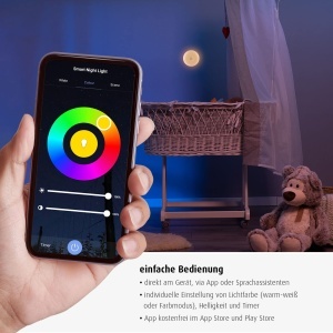 Reer NightGuide SmartLight Lampa de noapte pentru copii control Bluetooth lumina calda cu senzor de miscare - Img 2