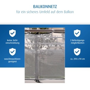 Reer Plasa Protectie Balcon 294x94 cm Siguranta Copii Material Rezistent la Intemperii - Img 3