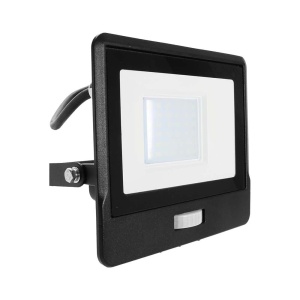 Reflector LED V-TAC 30W cu senzor de miscare, 2340 lumeni, negru