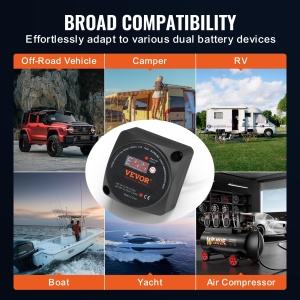 Releu de deconectare a bateriei duble VEVOR, 12V, 140A, mod manual si automat, releu sensibil la tensiune VSR cu ecran LCD, pentru ATV, UTV, RV, rulota, camion, barca, iaht - Img 6