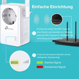 Repetor Wi-Fi TP-Link TL-WA860RE cu priza (300 Mbit/s, amplificator Wi-Fi, priza integrata, port LAN, control aplicatie, compatibil cu toate dispozitivele Wi-Fi obisnuite) alb - Img 6
