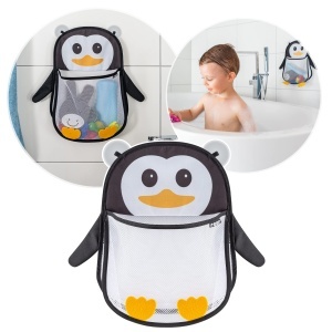 Retea de depozitare pentru jucarii de baie Reer MyHappyPingu, 4 litri, design pinguin, 100 poliester