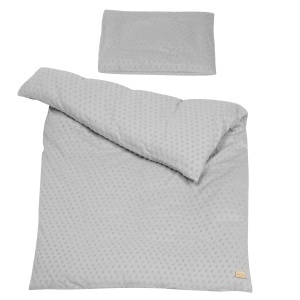 Roba Lil Planet Set Lenjerie de Pat Copii 100x135 cm Gri Bio Bumbac GOTS