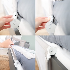 Roba Rausfallschutz Klipp-Klapp 100 cm - Protectie pentru pat copii - Culoare gri - Img 4
