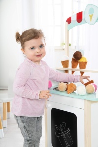 Roba Stand de Inghetata cu Accesorii, 9 Piese, Alb si Albastru Pastel - Img 8