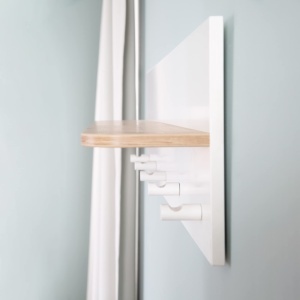 Roba Wandgardarobe Ava, 90 cm, cu 5 suporti, culoare alba si decor Artisan Eiche - Img 4