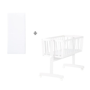 Roba Wiegenset cu Saltea 40 x 90 cm, Culoare Alb, Functie de Leganare - Img 2