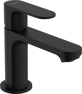 Robinet baie hansgrohe Rebris S, mattschwarz, EcoSmart, 84 mm inaltime