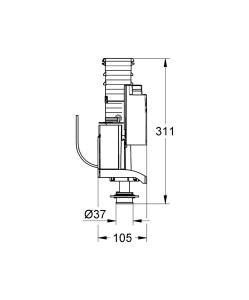 Robinet de baie Grohe AV1 42320000 Crom, montare pe perete, design modern - Img 2