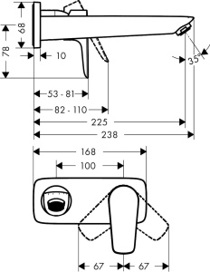 Robinet de baie hansgrohe Talis E Unterputz, 225mm, Culoare Aurie - Img 2