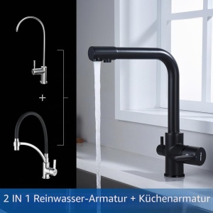 Robinet de bucatarie GRIFEMA Dover 3-in-1, cu filtru, design minimalist, cromat - Img 3