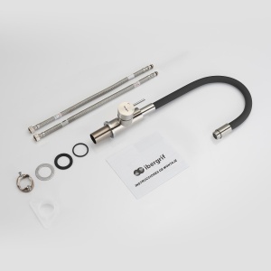 Robinet de bucatarie Ibergrif, cu tub flexibil, negru mat, 360 rotativ - Img 7