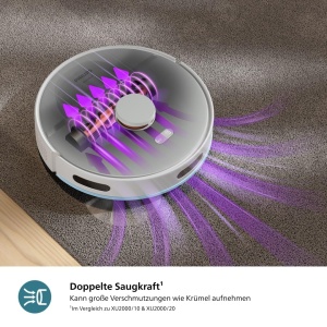Robot aspirator si mop Philips Homerun Seria 2000 XU200025 6000Pa navigatie laser Alb Arctic - Img 3