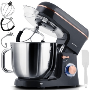 Robot de bucatarie Berdsen 1400W, bol din inox 6L, multifunctional, negru-auriu