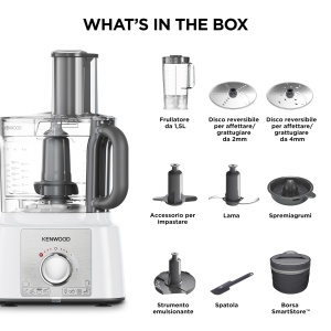 Robot de bucatarie Kenwood FDP65450WH 1000 W alb bol 3L blender 15L - Img 8