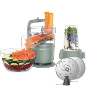 Robot de bucatarie Kenwood MultiPro Compact FDP23.380, 600 ml, cu sistem Express Serve, Verde