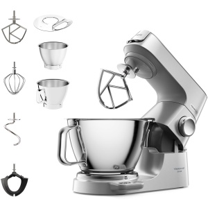 Robot de bucatarie Kenwood Titanium Chef Baker KVC85004SI cu cantar integrat incl set de patiserie din 3 piese bol de amestecare de 5 L si 35 L contro - Img 1
