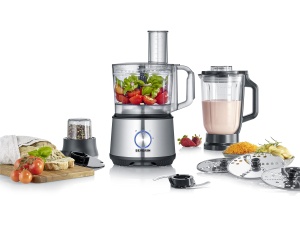 Robot de bucatarie multifunctional Severin KM 3892 1200 W inox-negru accesorii incluse