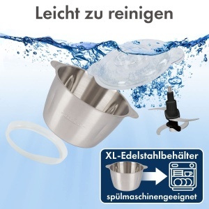 Robot de bucatarie ProfiCook PC-MZ 1227, 1.7L, 500W, cu functie Ice Crush - Img 5