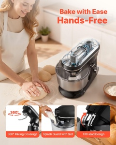 Robot de bucatarie VEVOR SM-1560N 1400W 568L multifunctional negru - Img 6