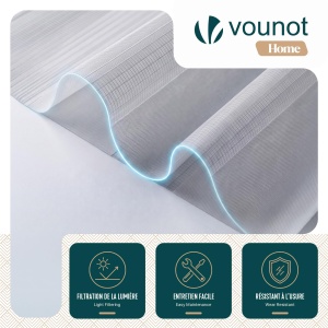 Rollo Dublu VOUNOT 2 bucati, 100x150cm, Grigiu, Material Polyester - Img 4