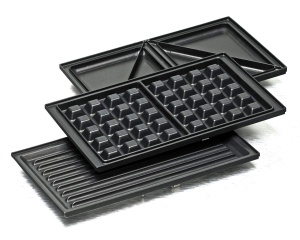 ROMMELSBACHER Multi Toast & Grill SWG 700 'Max' - 3 farfurii interschimbabile cu acoperire antiaderenta pentru sandvisuri, vafe belgiene, mancare la gratar, 700 wati, negru/otel inoxidabil - Img 7